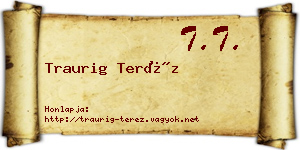 Traurig Teréz névjegykártya